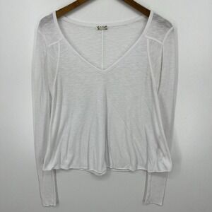 Intimately Free People Long Sleeve Top Women's Size XS White Waffle Knit Solid